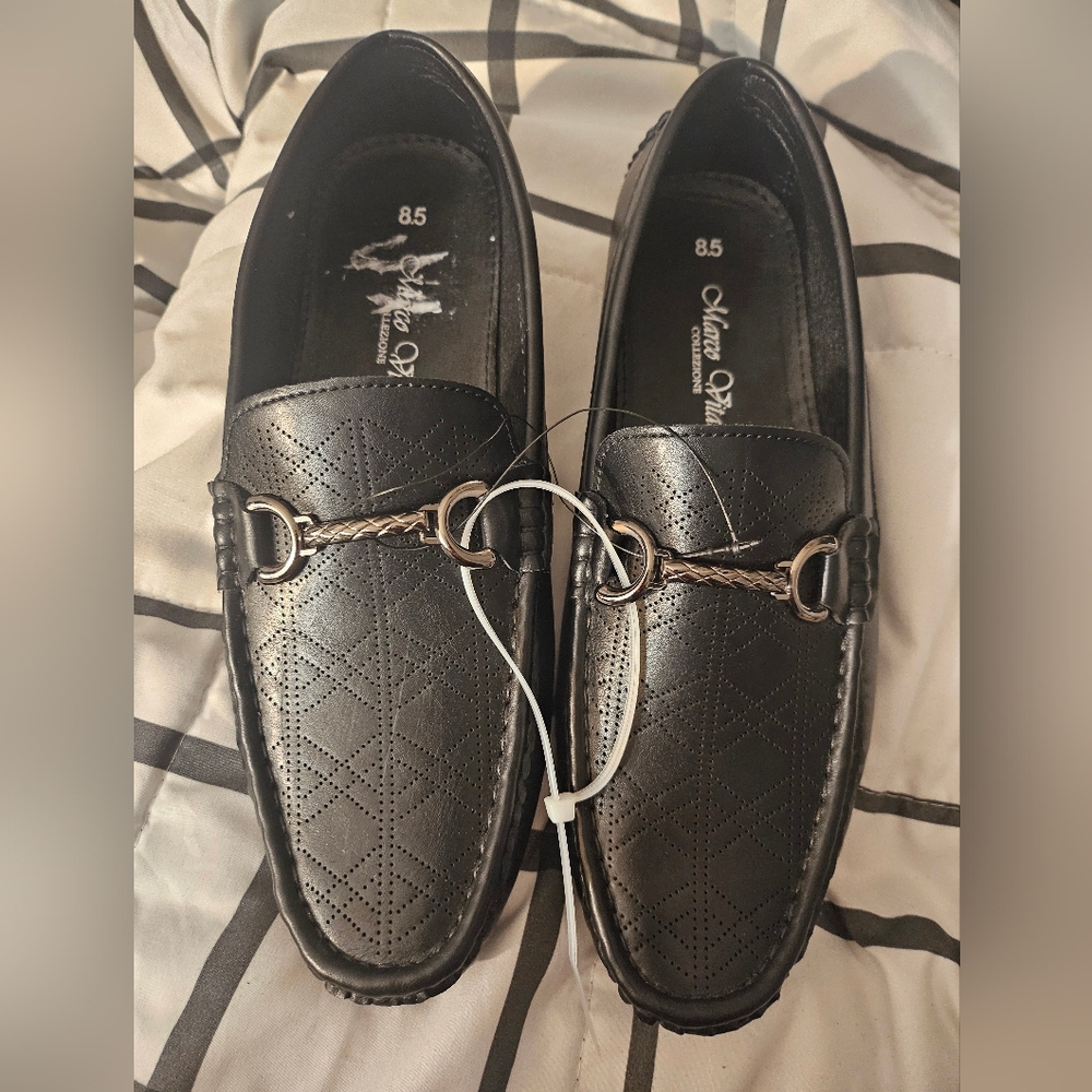 Classic Black Men's Loafers with‎ Decorative Bit